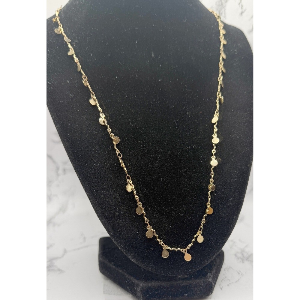 Liz‎ Claiborne Villager Gold Disc Chain Necklace Adjustable 22-25"